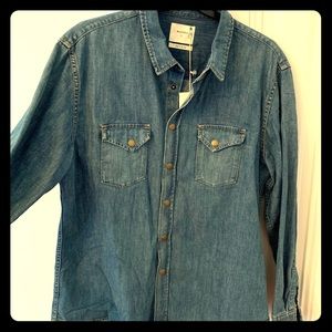 Billy Reid Denim Button Down Size Large